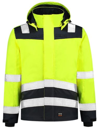 Pracovná bunda unisex Midi Parka High Vis Bicolor T51 fluorescenčná žltá