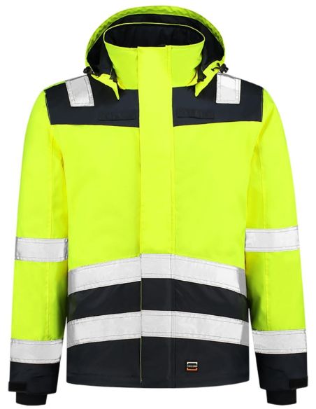 Pracovná bunda unisex Midi Parka High Vis Bicolor T51 fluorescenčná žltá