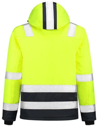 Pracovná bunda unisex Midi Parka High Vis Bicolor T51 fluorescenčná žltá