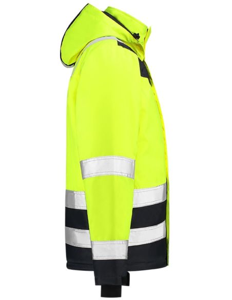 Pracovná bunda unisex Midi Parka High Vis Bicolor T51 fluorescenčná žltá