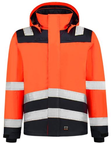 Pracovná bunda unisex Midi Parka High Vis Bicolor T51 fluorescenčná oranžová