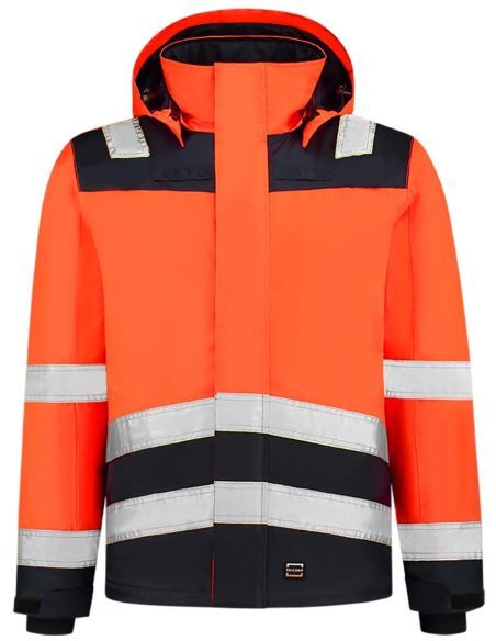 Pracovná bunda unisex Midi Parka High Vis Bicolor T51 fluorescenčná oranžová