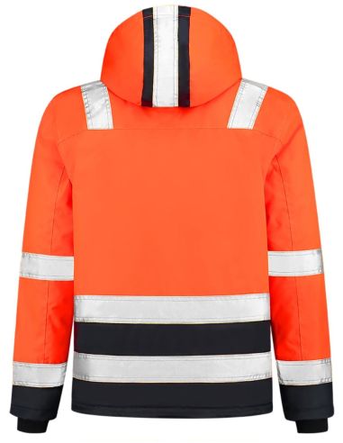 Pracovná bunda unisex Midi Parka High Vis Bicolor T51 fluorescenčná oranžová