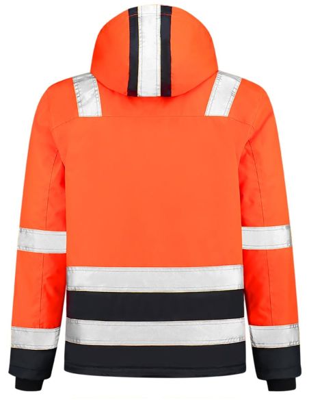 Pracovná bunda unisex Midi Parka High Vis Bicolor T51 fluorescenčná oranžová