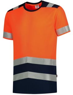 Tričko unisex T-Shirt High Vis Bicolor T01 fluorescenčná oranžová