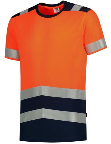 Tričko unisex T-Shirt High Vis Bicolor T01 fluorescenčná oranžová