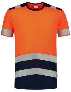 Tričko unisex T-Shirt High Vis Bicolor T01 fluorescenčná oranžová 2