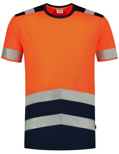 Tričko unisex T-Shirt High Vis Bicolor T01 fluorescenčná oranžová