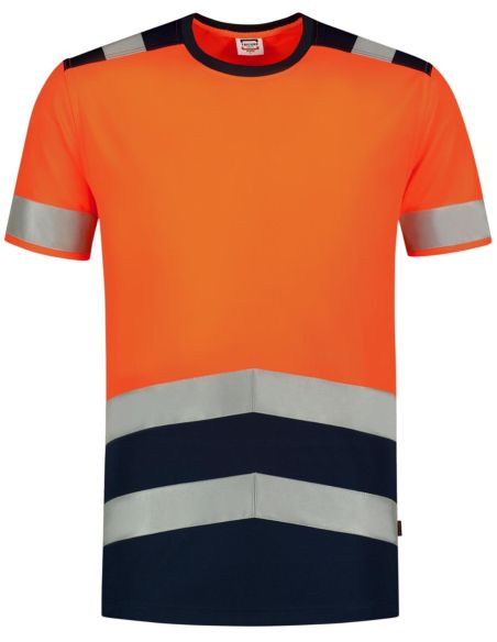 Tričko unisex T-Shirt High Vis Bicolor T01 fluorescenčná oranžová
