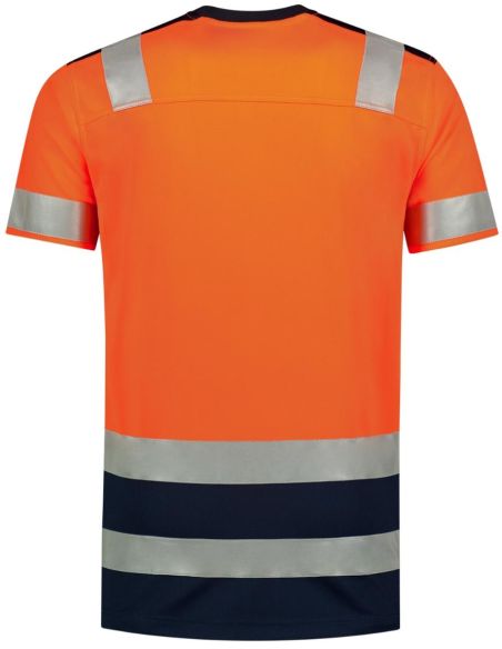 Tričko unisex T-Shirt High Vis Bicolor T01 fluorescenčná oranžová