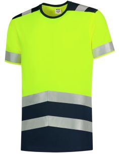 Tričko unisex T-Shirt High Vis Bicolor T01 fluorescenčná žltá