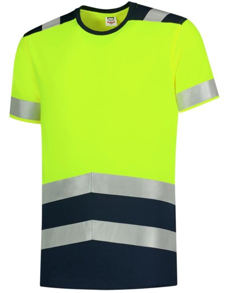 Tričko unisex T-Shirt High Vis Bicolor T01 fluorescenčná žltá