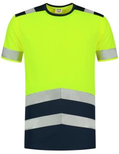 Tričko unisex T-Shirt High Vis Bicolor T01 fluorescenčná žltá 2