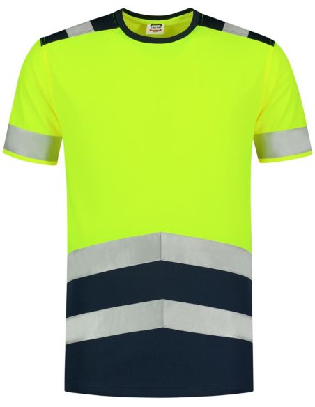 Tričko unisex T-Shirt High Vis Bicolor T01 fluorescenčná žltá