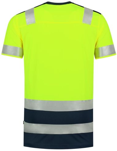 Tričko unisex T-Shirt High Vis Bicolor T01 fluorescenčná žltá