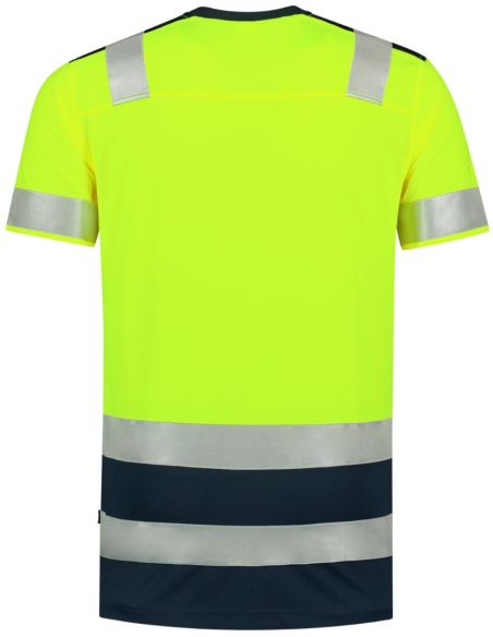 Tričko unisex T-Shirt High Vis Bicolor T01 fluorescenčná žltá