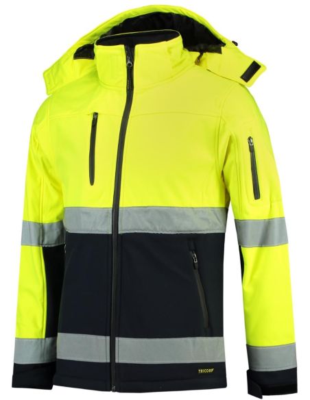 Softshellová bunda unisex Bi-color EN ISO 20471 Softshell T52 fluorescenčná žltá