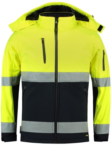 Softshellová bunda unisex Bi-color EN ISO 20471 Softshell T52 fluorescenčná žltá
