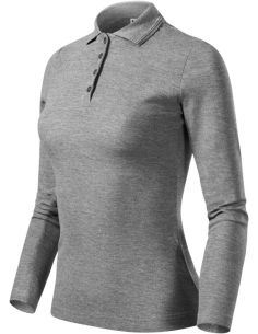 Polokošeľa dámska Pique Polo LS 231 tmavosivý melír