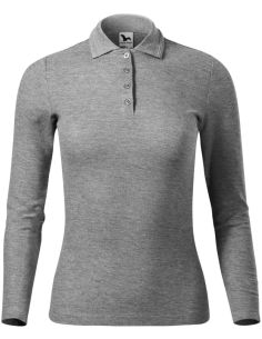 Polokošeľa dámska Pique Polo LS 231 tmavosivý melír 2