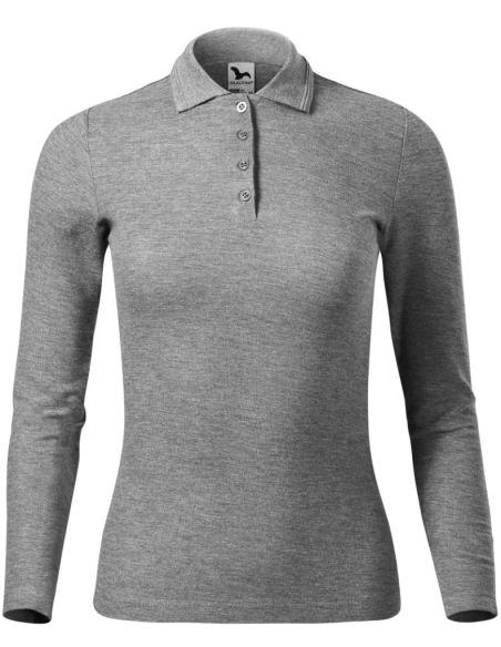 Polokošeľa dámska Pique Polo LS 231 tmavosivý melír
